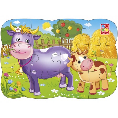 Пазлы на магните А5 Корова и теленок, Vladi Toys VT3205-74 Пазлы на магните А5 Корова и теленок, Vladi Toys VT3205-74