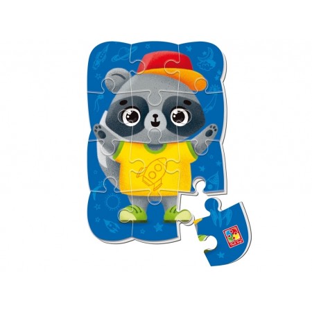 Пазли м'які магнітні А5, Малюк зможе Єнот, Vladi Toys VT3205-91