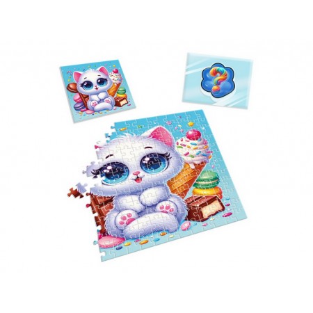 Игра развивающая пазлы и сквиш-сюрприз Белый котик, Vladi Toys VT8030-03 Игра развивающая пазлы и сквиш-сюрприз Белый котик, Vladi Toys VT8030-03