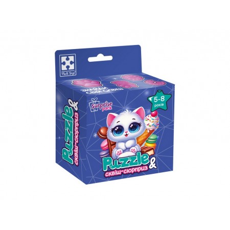 Игра развивающая пазлы и сквиш-сюрприз Белый котик, Vladi Toys VT8030-03 Игра развивающая пазлы и сквиш-сюрприз Белый котик, Vladi Toys VT8030-03
