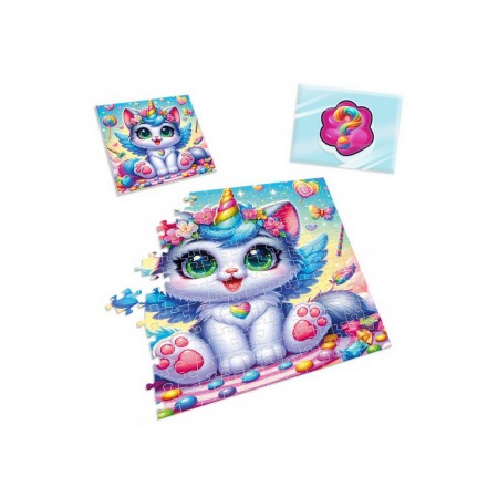 Игра развивающая пазлы и сквиш-сюрприз Котик единорожка, Vladi Toys VT8030-07 Игра развивающая пазлы и сквиш-сюрприз Котик единорожка, Vladi Toys VT8030-07