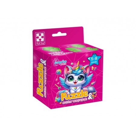 Игра развивающая пазлы и сквиш-сюрприз Котик единорожка, Vladi Toys VT8030-07 Игра развивающая пазлы и сквиш-сюрприз Котик единорожка, Vladi Toys VT8030-07