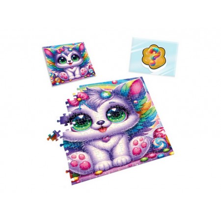Игра развивающая пазлы и сквиш-сюрприз Котенок с крыльями, Vladi Toys VT8030-11