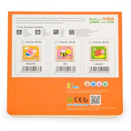 Деревянный пазл Viga Toys Божья коровка 4 элемента Деревянный пазл Viga Toys Божья коровка 4 элемента