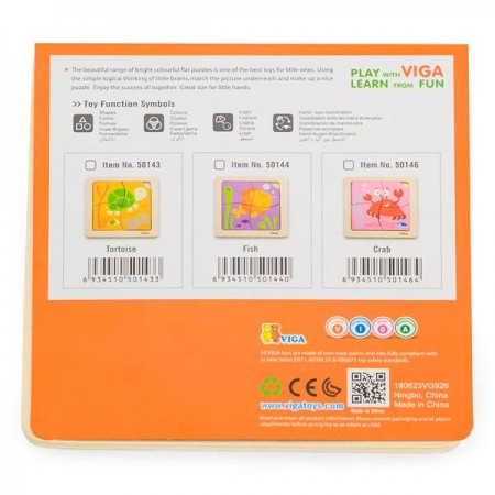 Деревянный пазл Viga Toys Рыбка 4 элемента для малышей Деревянный пазл Viga Toys Рыбка 4 элемента для малышей