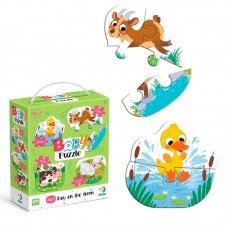  Пазл 4 в 1 "Baby puzzle. День на фермі" 300687 "DoDo", 4 картинки, в коробці