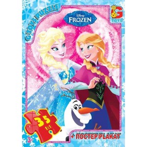  Пазли 35 эл. "G Toys" "Frozen" FR 051 + постер