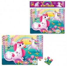 Мягкие пазлы Vladi Toys VT1102-34 Единороги 35 элементов A4