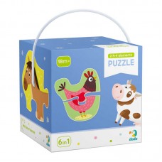 Картонные пазлы Dodo для детей 3-4 года домашние животные 18 элементов