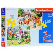 Пазли Прогулянки на конях, 2хPuzzle, 70, 135 елементів, Castorland В-021079 Пазли Прогулянки на конях, 2хPuzzle, 70, 135 елементів, Castorland В-021079