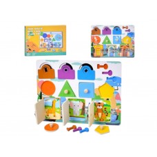 Деревянная игрушка бизиборд MD 0887, 30×22,5 см, с замками и ключами Деревянная игрушка бизиборд MD 0887, 30×22,5 см, с замками и ключами