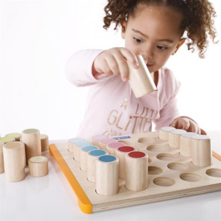 Дерев'яний сортер Guidecraft Manipulatives Кольорові циліндри G6734