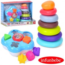Детская пирамидка BabyToys PL2202 2в1 с сортером, 22,5 см Детская пирамидка BabyToys PL2202 2в1 с сортером, 22,5 см
