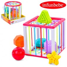 Сортер-погремушка BabyToys PLC488 с резинками, 14см, 6 фигур