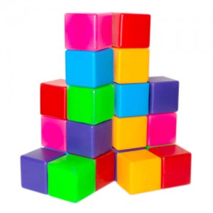 Кубики цветные 20 шт Бамсик 111/2 в сетке