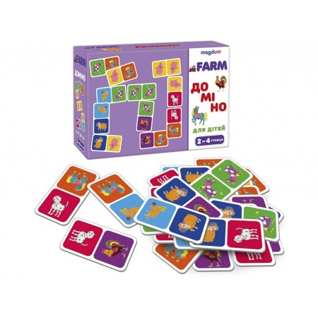 Игра настольная развивающая Домино Животные Magdum ME5032-22 Игра настольная развивающая Домино Животные Magdum ME5032-22