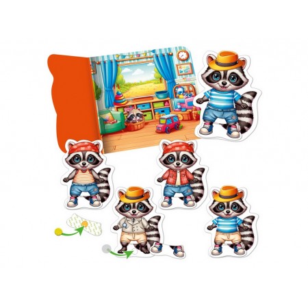 Игра с липучками Енотик, Vladi Toys, набор одежды и фон для переодевания VT1320-02 Игра с липучками Енотик, Vladi Toys, набор одежды и фон для переодевания VT1320-02