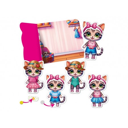 Игра с липучками Котенок, Vladi Toys, набор одежды и фон для переодевания VT1320-03