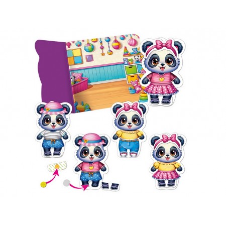 Игра с липучками Пандочка, Vladi Toys, набор одежды и фон для переодевания VT1320-05