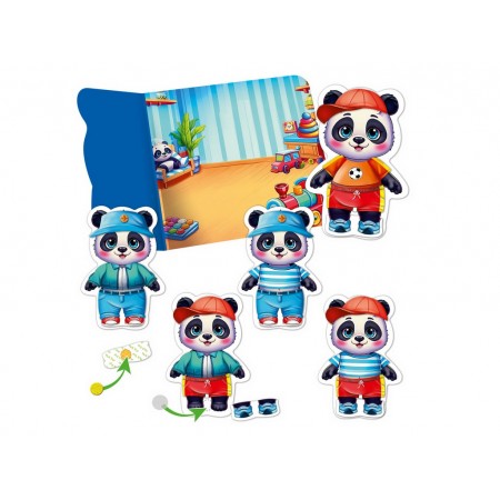 Гра з липучками Панда, Vladi Toys, набір одягу та фон для перевдягання VT1320-06