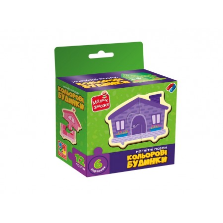 Игра развивающая магнитные пазлы Цветные дома, Vladi Toys, 12 элементов VT1733-03