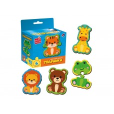 Игра развивающая магнитные пазлы Животные, Vladi Toys, 6 картинок, 12 элементов VT1733-04 Игра развивающая магнитные пазлы Животные, Vladi Toys, 6 картинок, 12 элементов VT1733-04
