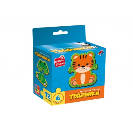 Игра развивающая магнитные пазлы Животные, Vladi Toys, 6 картинок, 12 элементов VT1733-04 Игра развивающая магнитные пазлы Животные, Vladi Toys, 6 картинок, 12 элементов VT1733-04