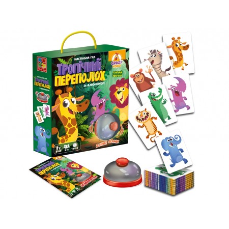 Гра зі дзвоником Тропічний переполох, Vladi Toys VT8010-13 Гра зі дзвоником Тропічний переполох, Vladi Toys VT8010-13