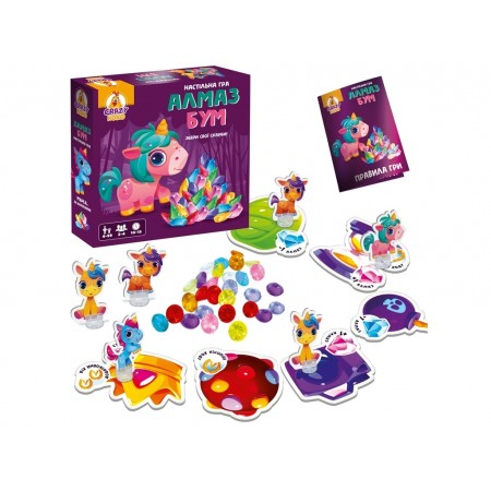 Игра настольная маршрутная, Алмаз бум единорожки, Vladi Toys VT8055-31 Игра настольная маршрутная, Алмаз бум единорожки, Vladi Toys VT8055-31