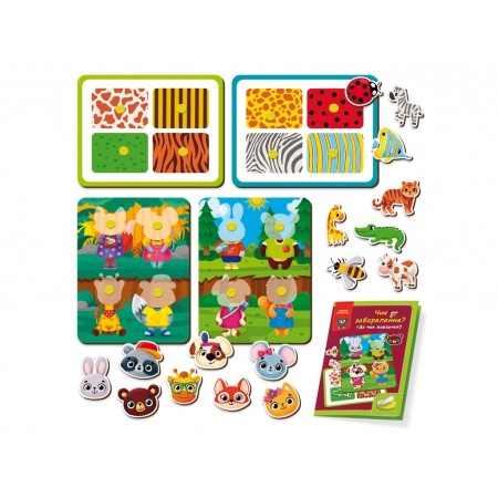 Игра развивающая с липучками, Чья окраска? Где чья мордашка?, Vladi Toys VT1310-06