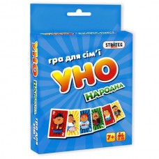 Игра STRATEG 7014  "Уно народная",(укр.) Игра «Уно народная» является адаптированным вариантом игры «Уно» – ее название переводится как «один». В этом наборе игры на карточках изображены забавные казачки – народный украинский вариант игры, который точно 