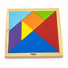 Деревянный танграм Viga Toys цветной, 7 элементов Деревянный танграм Viga Toys цветной, 7 элементов
