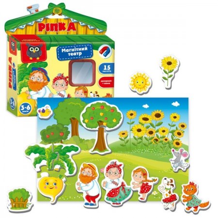Гра настільна Vladi Toys магнітний театр Академія розвитку "Ріпка" VT3206-29 Вік: 3-6 років.
Розмір: 185 x 45 x 190 мм