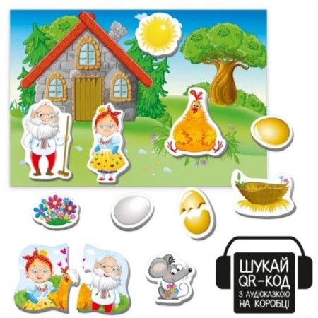 Игра развивающая Vladi Toys магнитный театр с аудиосказкой Сказочные голоса "Курочка Ряба" VT3206-39 ,размер 160 x 35 x 185