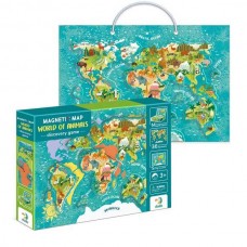 Магнитная карта мира с животными DoDo, 36 магнитов