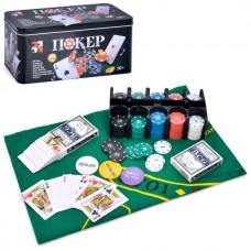 Настольная игра 3896 B покер, фишки, карты-2 колоды, сукно, в металлической коробке Настольная игра 3896 B покер, фишки, карты-2 колоды, сукно, в металлической коробке