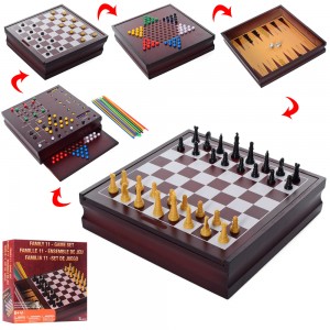 Настільна гра 780 11в1, ігрове поле-дерево, фігури/кульки/шашки, кубики