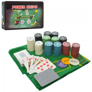Настільна гра A164 покер, 300 фішок, сукно