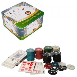 Настільна гра D7 покер, 120 фішок з номіналом, карти