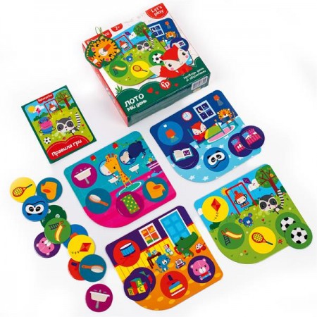 Настольная игра Fisher Price Лото Мой день со зверятами VT2910-02 Настольная игра Fisher Price Лото Мой день со зверятами VT2910-02