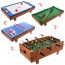 Настольная игра HG207-4 деревянный, на ножках, 81-43см, 4в1 футбол на штангах, воздушный хоккей, теннис, бильярд, аксессуары