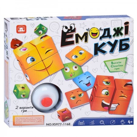 Настольная игра Эмоджи куб с кубиками и карточками для 2-4 игроков Настольная игра Эмоджи куб с кубиками и карточками для 2-4 игроков