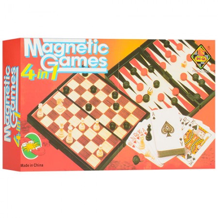 Магнитные шахматы 4в1 BabyToys 9841 с шашками