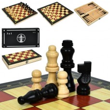 Шахматы деревянные 3в1 BabyToys A0054 нарды шашки Шахматы деревянные 3в1 BabyToys A0054 нарды шашки
