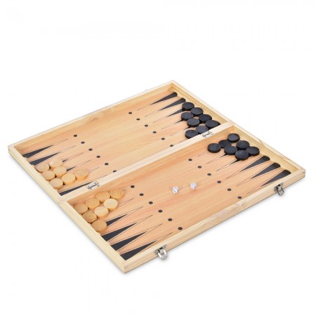 Набор игр 3в1 BabyToys W6648 деревянные шахматы шашки нарды Набор игр 3в1 BabyToys W6648 деревянные шахматы шашки нарды