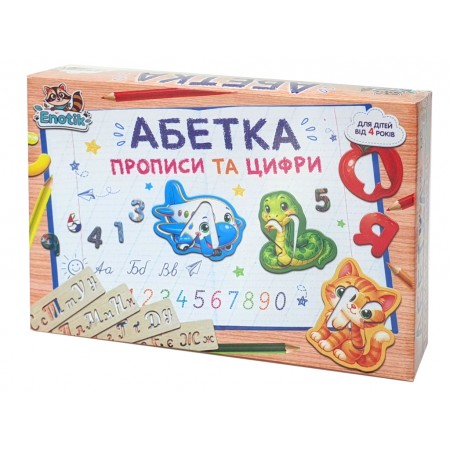 Обучающая игра Азбука с прописями, изучение букв и цифр, Enotik 3-114