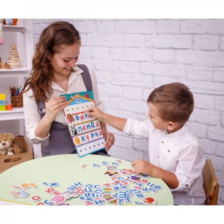 Азбука з магнітною дошкою Vladi Toys VT5412-01 Вік: 4-6 років.
Розмір: 355 x 80 x 270 мм