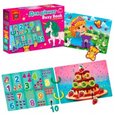 Развивающая книга с липучками Vladi Toys для девочек, 52 детали