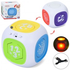 Игра 211 музыкальный куб, 6в1, 14,5см, обучающий (буквы, цифры, цвета, звуки животных, музыкальные инструменты), музыка, звук(англ, испанс), свет, аккум, USBзарядное, 2 режима громкости, в кор-ке Игра 211 музыкальный куб, 6в1, 14,5см, обучающий (буквы, цифры, цвета, звуки животных, музыкальные инструменты), музыка, звук(англ, испанс), свет, аккум, USBзарядное, 2 режима громкости, в кор-ке