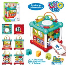 Игра FT 0004 куб, 20-26-19,5см, аккум, Bluetooth, обучающий,муз-зв(укр), свет, сортер (фигурки), шестеренки, 2 режима громкости, USBшнур, в кор-ке